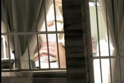 Real window with extremely hot naked body seen
