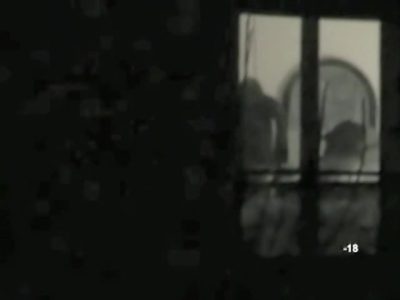 thru window black-and-white neighbor video